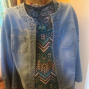 Jean jacket with silver details size 2x